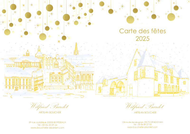 Trouver votre menu de réveillon 2025 pour les fêtes de fin d'année à Gradignan et Bordeaux !